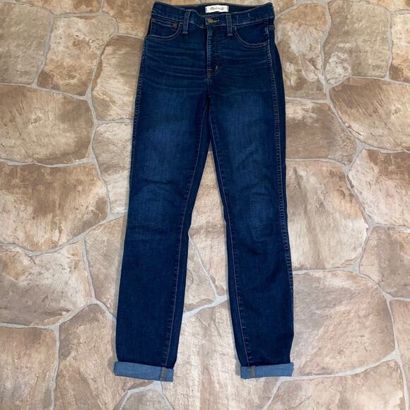 Madewell 10" High-Rise Skinny Haynes Dark Vintage Wash Denim Jeans, Size 25 - Picture 5 of 13